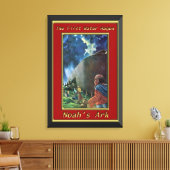 Noah`s Ark Humans gehen auf dem roten Schiffsrahme Leinwanddruck (Insitu (Wohnzimmer))