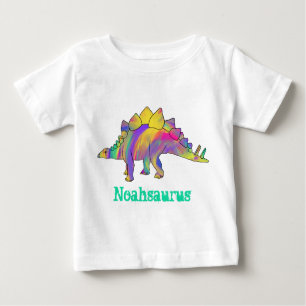 Noah saurus Colorful Stegosaurus Dinosaurier Art Baby T-shirt
