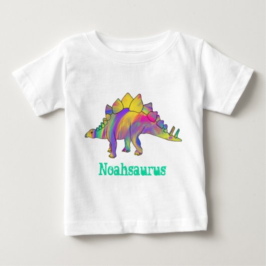 Noah saurus Colorful Stegosaurus Dinosaurier Art Baby T-shirt (Vorderseite)