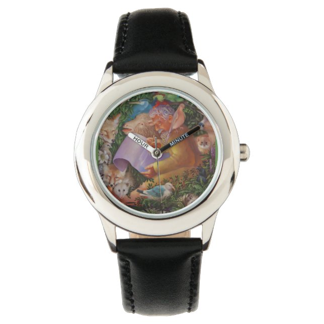 Noah und die Tiere vor der großen Hochwasserbeobac Armbanduhr (Vorderseite)