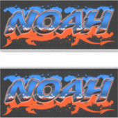 Noah Vorname Name Graffiti Aufkleber Sticker (Vorderseite)