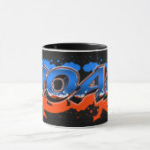 Noah Vorname Name Graffiti blue orange Tasse (Zentrum)