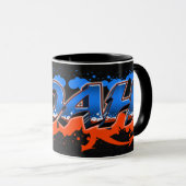 Noah Vorname Name Graffiti blue orange Tasse (VorderseiteRechts)