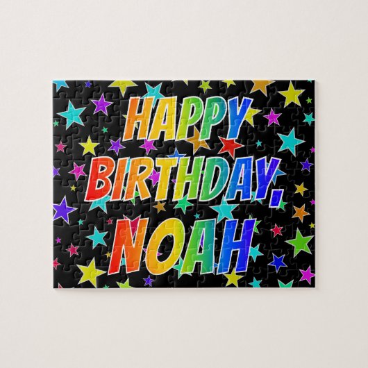 "NOAH" Vorname, Spaß "GLÜCKLICHER GEBURTSTAG" Puzzle (Horizontal)