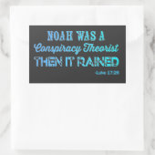 Noah war eine Verschwörungstheoretikerin Rechteckiger Aufkleber (Tasche)