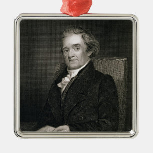 Noah Webster (1758-1843) graviert von Frederick W. Silbernes Ornament