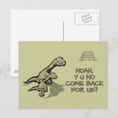Noah, Y U No come back for us? Postkarte (Vorne/Hinten)