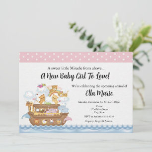 Noah's-Arch-Baby-Shower-Einladung 5x7 Karte für Mä