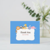 Noahs Arche-Babyparty danken Ihnen zu kardieren Dankeskarte (Stehend Vorderseite)