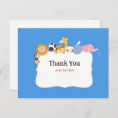 Noahs Arche-Babyparty danken Ihnen zu kardieren Dankeskarte (Vorne/Hinten)