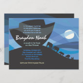 Noahs Arche-Bar-Schläger Mitzvah Einladung laden (Vorne/Hinten)