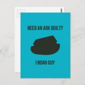 Noahs Arche-christliches Wortspiel Postkarte (Vorne/Hinten)