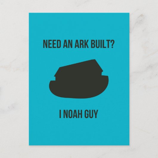 Noahs Arche-christliches Wortspiel Postkarte (Vorderseite)