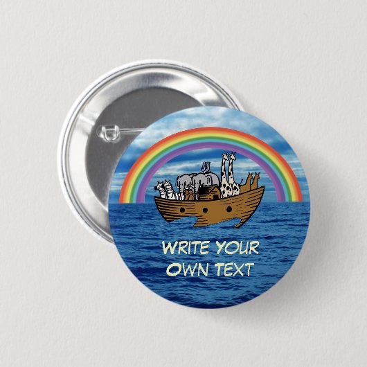 Noahs Arche - Gottes Regenbogenbund Button (Vorne & Hinten)