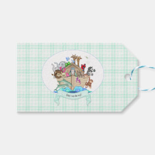 Noah's Arche Mintgrün Gingham Dankeschön-Geschenk Geschenkanhänger