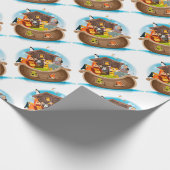 Noahs Arche mit Dschungel-Tieren Geschenkpapier (Ecke)