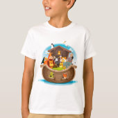 Noahs Arche mit Dschungel-Tieren T-Shirt (Vorderseite)