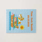 Noahs Arche-Name und Geburtsdatum personalisiert Puzzle (Horizontal)