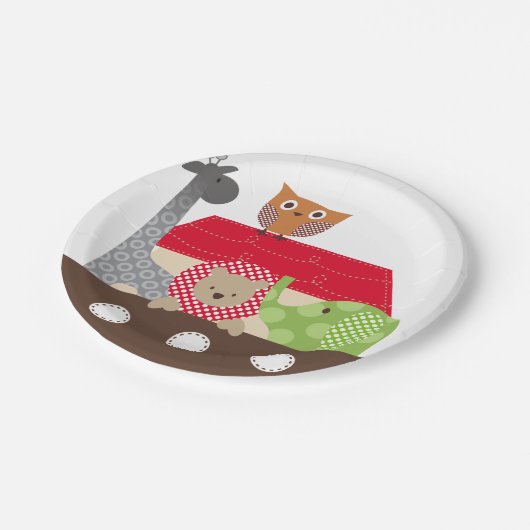 Noahs Arche-Papier-Teller - 7 Zoll Pappteller (Schrägansicht)