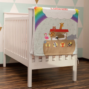 Noahs Arche-Regenbogen personalisiert Fleecedecke