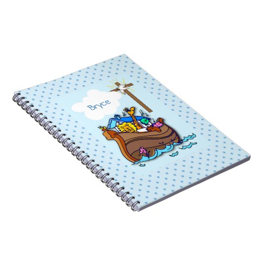 Noah's Arche Taufe, Junge Blau Notizblock (Rechte Seite)