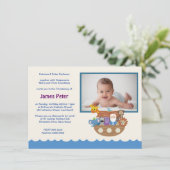 Noahs Arche-Taufeinladungen Einladung (Stehend Vorderseite)