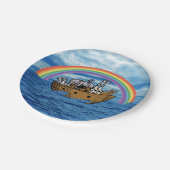Noahs Arche u. Regenbogen Pappteller (Schrägansicht)