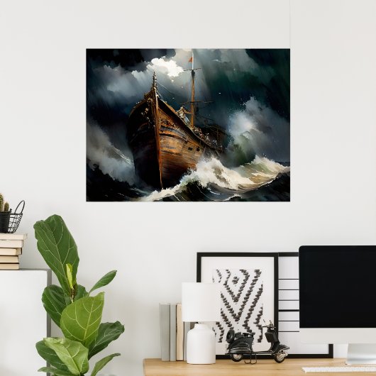 Noahs Arche überlebt den Sturm Poster (Heimbüro)