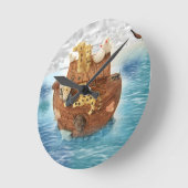 Noahs Arche-Wanduhr Runde Wanduhr (Winkel)