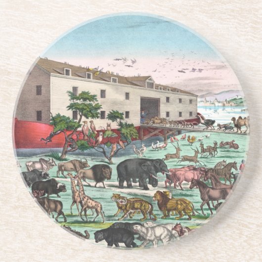 Noah's Ark Achterbahn Sandstein Untersetzer (Vorne)
