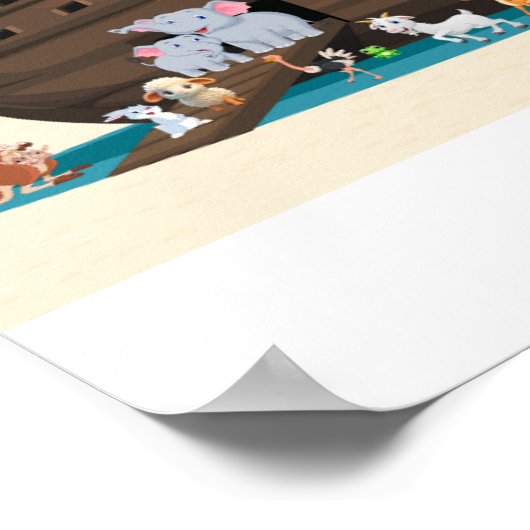 Noah's Ark Adventure - Playful Animal Pair Artwork Poster (Ecke)