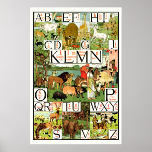 Noahs ark Alphabet ABC Plakate für Klassenräume