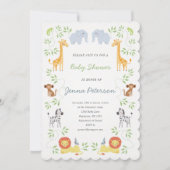 Noah's Ark Animals Baby Shower Einladung (Vorderseite)