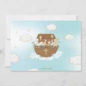 Noah's Ark Animals Boy Taufe Christening Foto Dankeskarte (Rückseite)