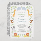 Noah's Ark Animals feiern Einladung (Vorne/Hinten)