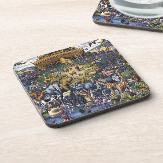 Noahs Ark Animals Getränkeuntersetzer (Linke Seite)