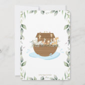 Noah's Ark Animals Greenery Baby Dusche neutral Einladung (Rückseite)