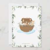 Noah's Ark Animals Greenery Baby Dusche neutral Save The Date (Rückseite)