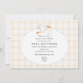 Noah's Ark Animals Ivory Gingham Einladung (Rückseite)