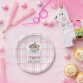 Noah's Ark Animals Pink Gingham Pappteller (Party)