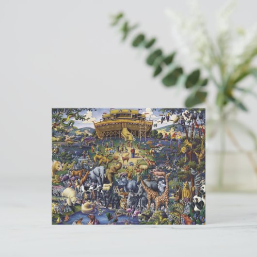 Noahs Ark Animals Postkarte (Stehend Vorderseite)