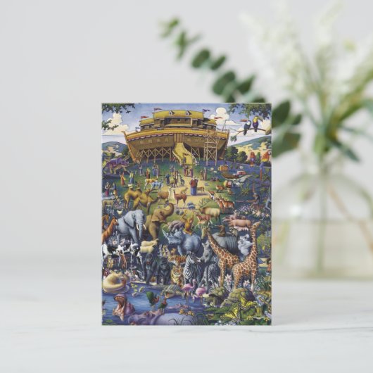 Noahs Ark Animals Postkarte (Stehend Vorderseite)