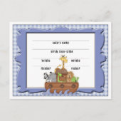 Noahs Ark Baby Announctions Postkarten (Vorderseite)