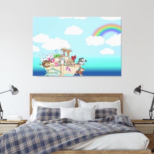 Noahs Ark Baby Kinderzimmer Art Wall Leinwand (Insitu (Schlafzimmer))