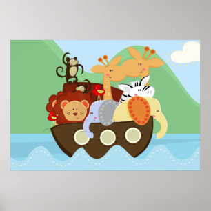 Noah's Ark Baby Kinderzimmer Poster