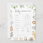 Noah's Ark Baby Shower Baby Predictions Game Einladung (Vorderseite)