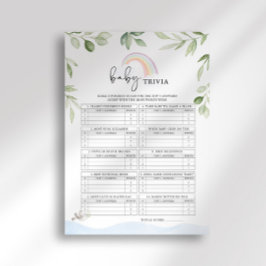 Noah's Ark Baby Shower Baby Trivia Game Einladung