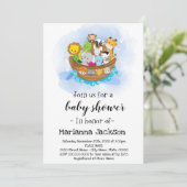 Noah's Ark Baby Shower Einladung (Stehend Vorderseite)