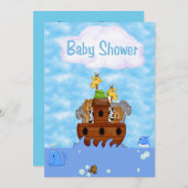 Noah's Ark Baby Shower Einladung (Vorne/Hinten)