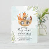 Noah's Ark Baby Shower Einladung (Stehend Vorderseite)